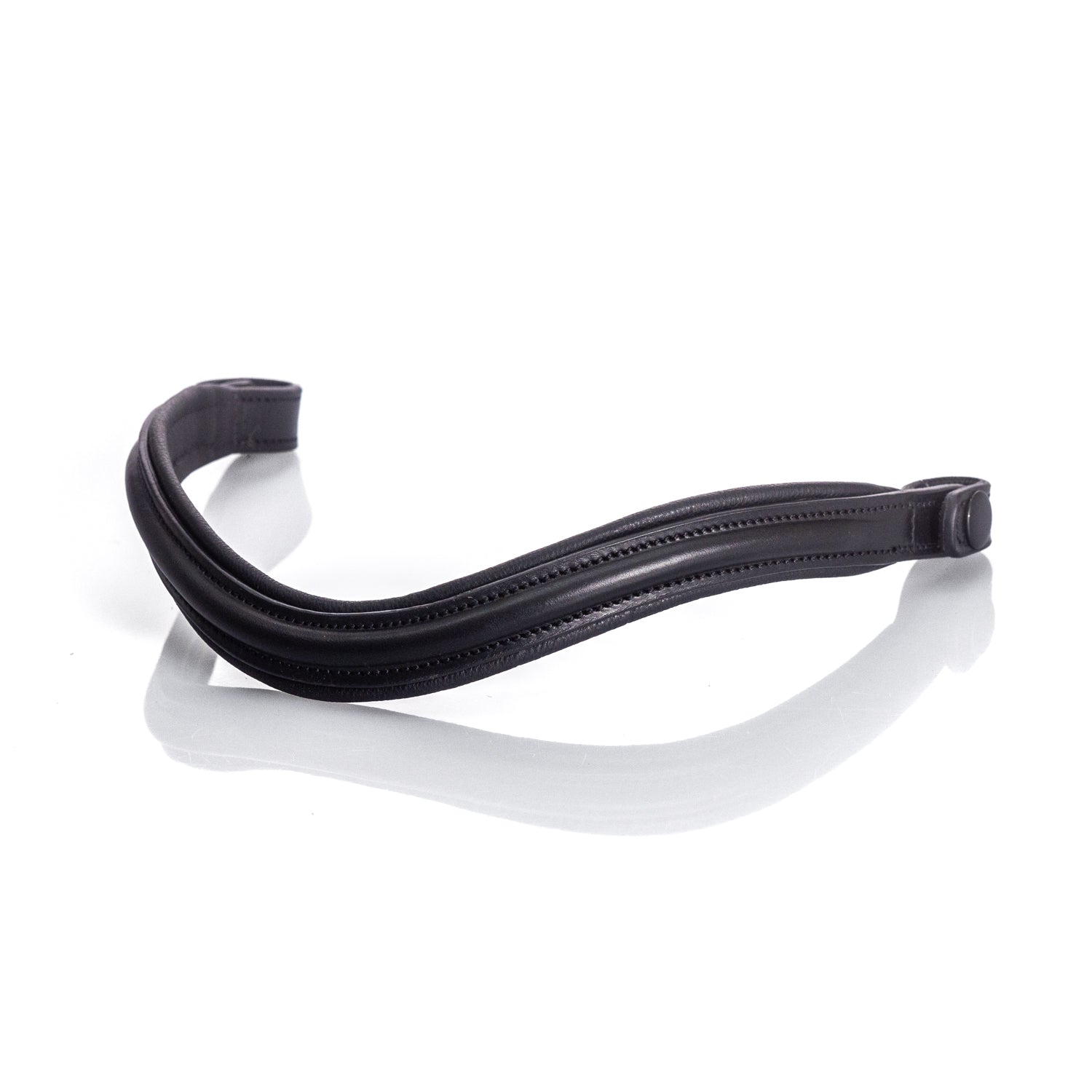 Raised Plain Wave Gel Browband - Black