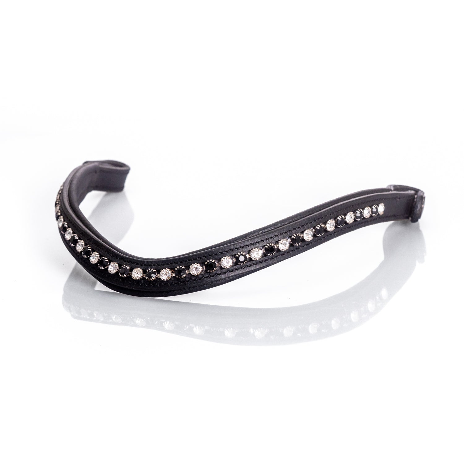 Black and Clear Mid Wave Gel Browband - Black