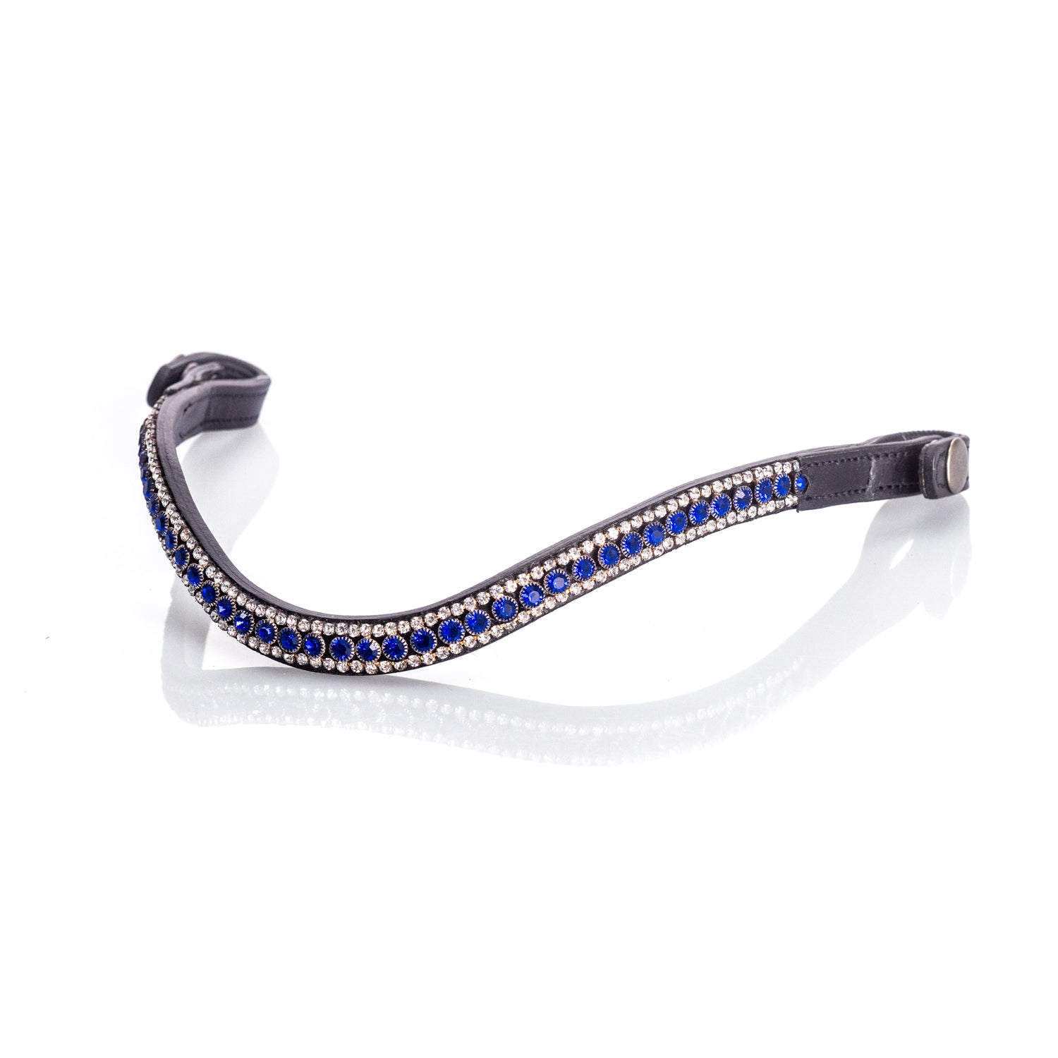 Zephyr Blue Crystal Thin Wave Browband - Black