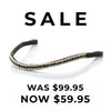 Emerald Green and Clear Crystal Thin Wave Browband - Black