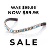 Sky Blue and Clear Crystal Thin Wave Browband - Black