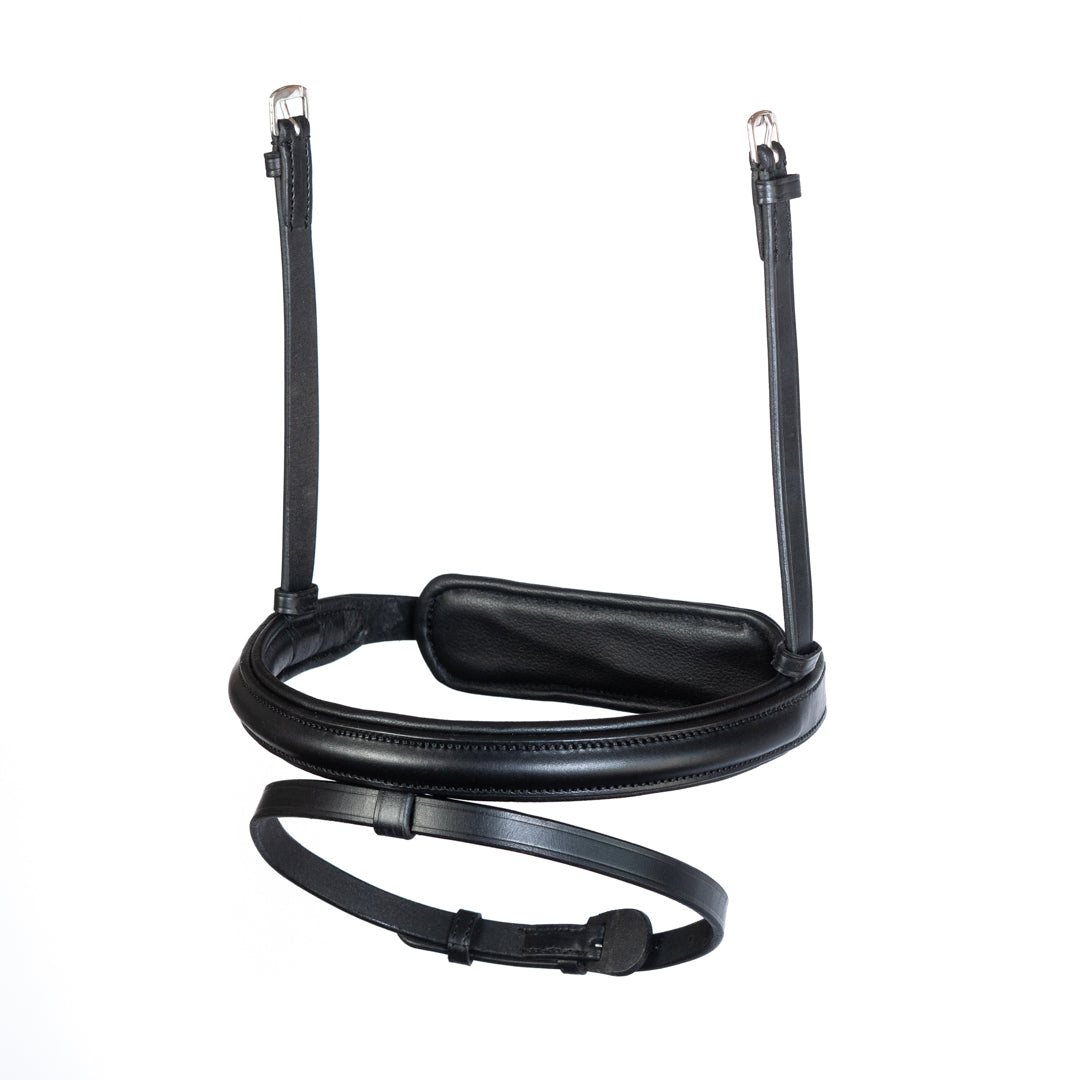 Straight Raised Plain Cavesson Hanoverian- Black Gel Noseband