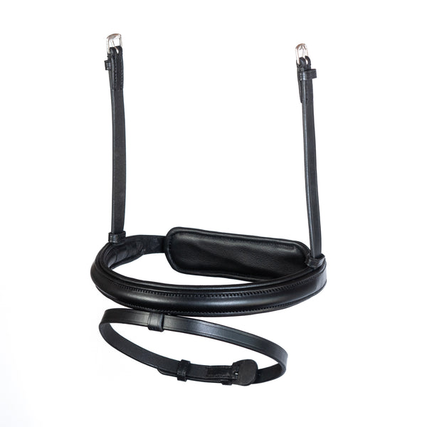 Straight Raised Plain Cavesson Hanoverian- Black Gel Noseband