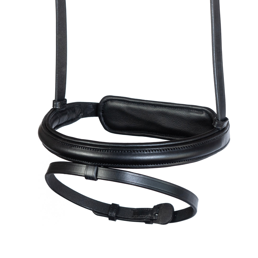 Straight Raised Plain Cavesson Hanoverian- Black Gel Noseband