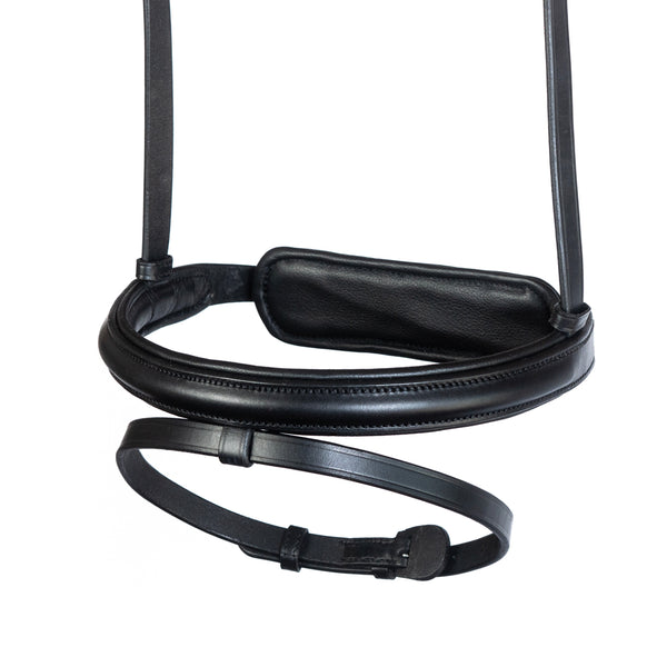 Straight Raised Plain Cavesson Hanoverian- Black Gel Noseband