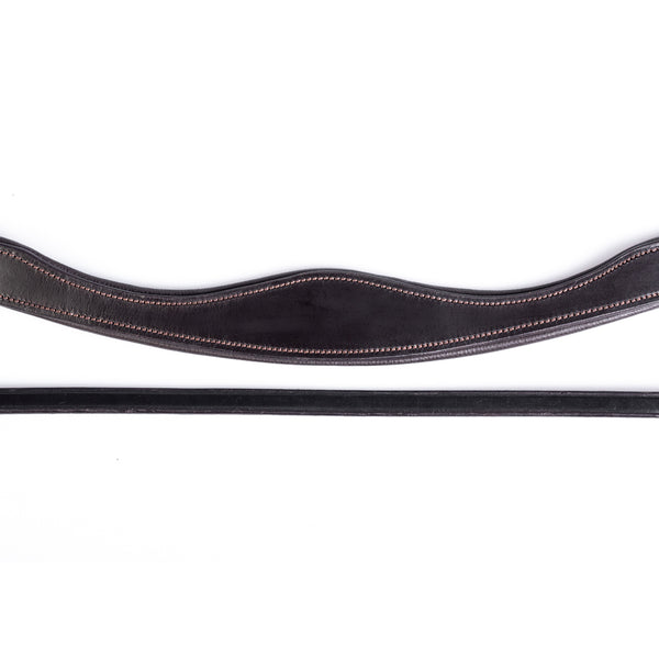 Double Anatomical Extra Wide Gel Padded with Cut Back Ears 4/8 Crownpiece - Havana