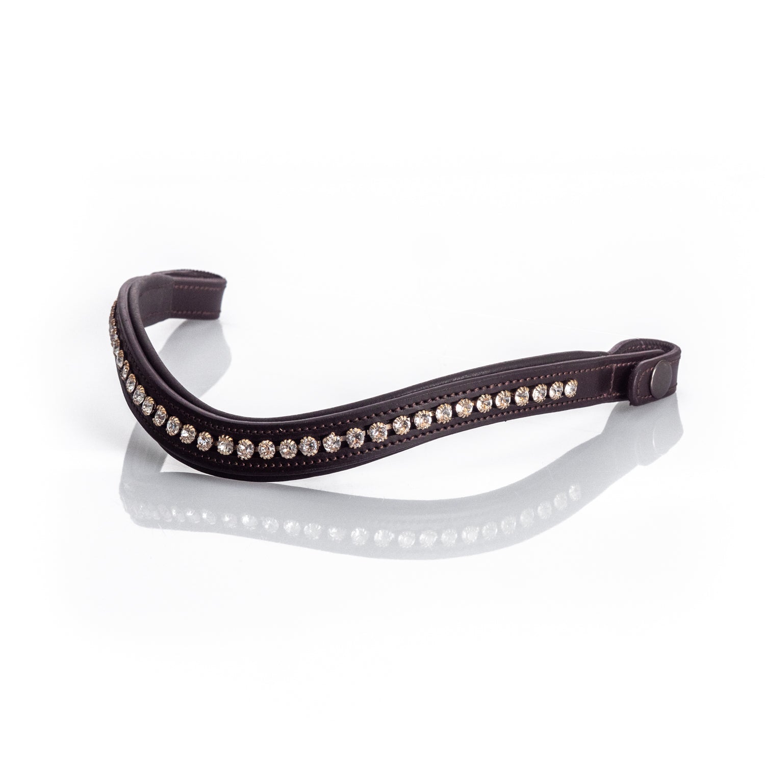 Clear Crystal Mid Wave Gel Browband - Havana