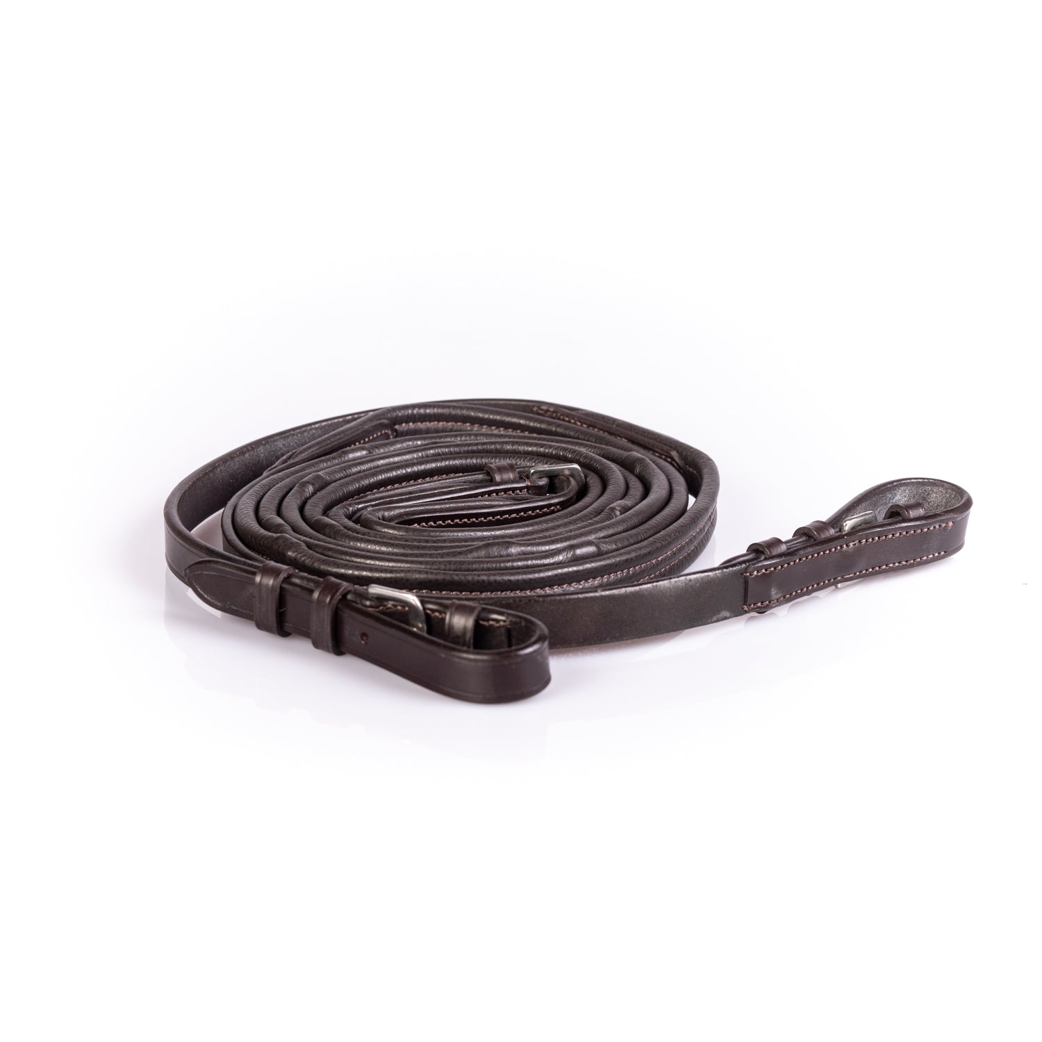 Padded Leather 5/8 Buckle Reins - Havana