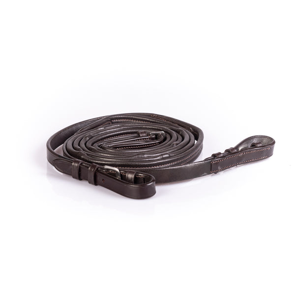 Padded Leather 5/8 Buckle Reins - Havana