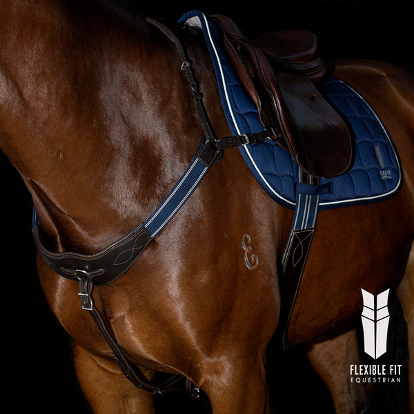 Modified Bridge Breastplate - with Blue and White Elastics