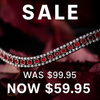 Red and Clear Crystal Thin Wave Browband - Black