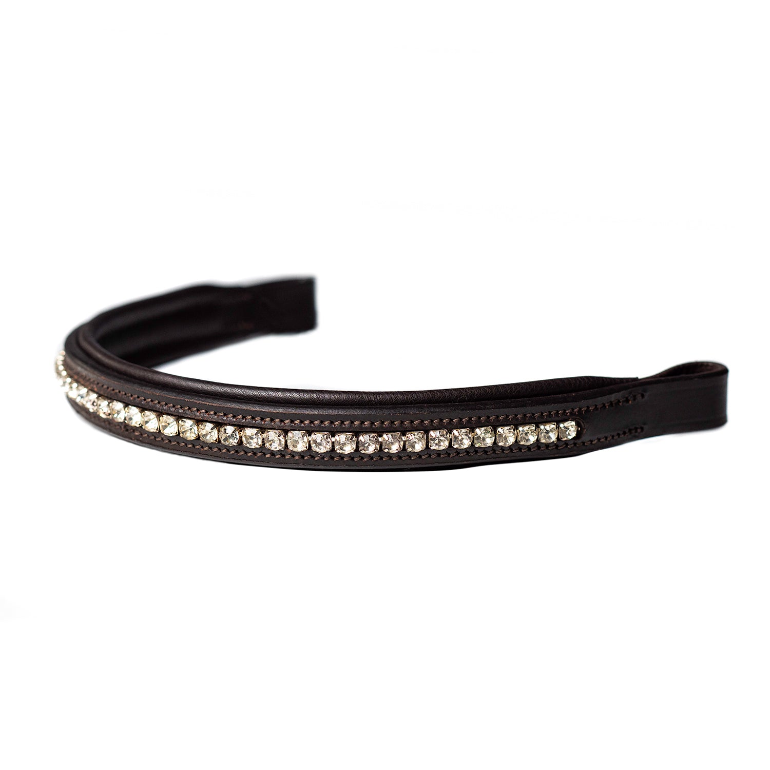 Clear Crystal Straight Gel Browband - Havana