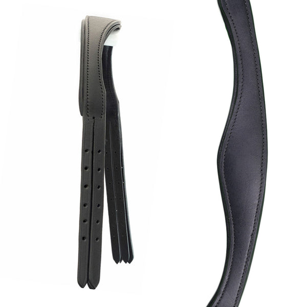 Double Anatomical Extra Wide Gel Padded with Cut Back Ears 4/8 Crownpiece - Black