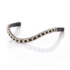Gel padded black bridle without noseband and Austrian crystal browband