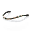 Emerald Green and Clear Crystal Thin Wave Browband - Black