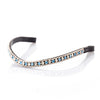 Sky Blue and Clear Crystal Thin Wave Browband - Black