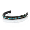 Turquoise Crystal Chain Straight Gel Browband - Black