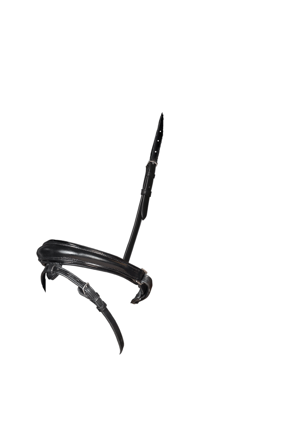 Anatomical Raised Patent Piped Converter Crank - Black Gel Noseband