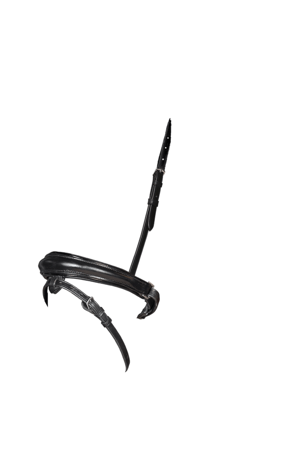 Anatomical Raised Patent Piped Converter Crank - Black Gel Noseband