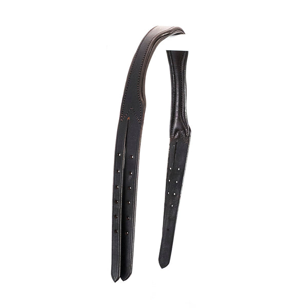 Nosebandless Anatomical Gel Padded with Cut Back Ears 4/8 Crownpiece - Havana