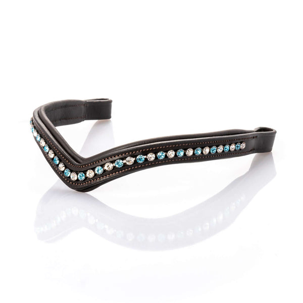 Aquamarine and Clear Mid V Gel Browband - Havana