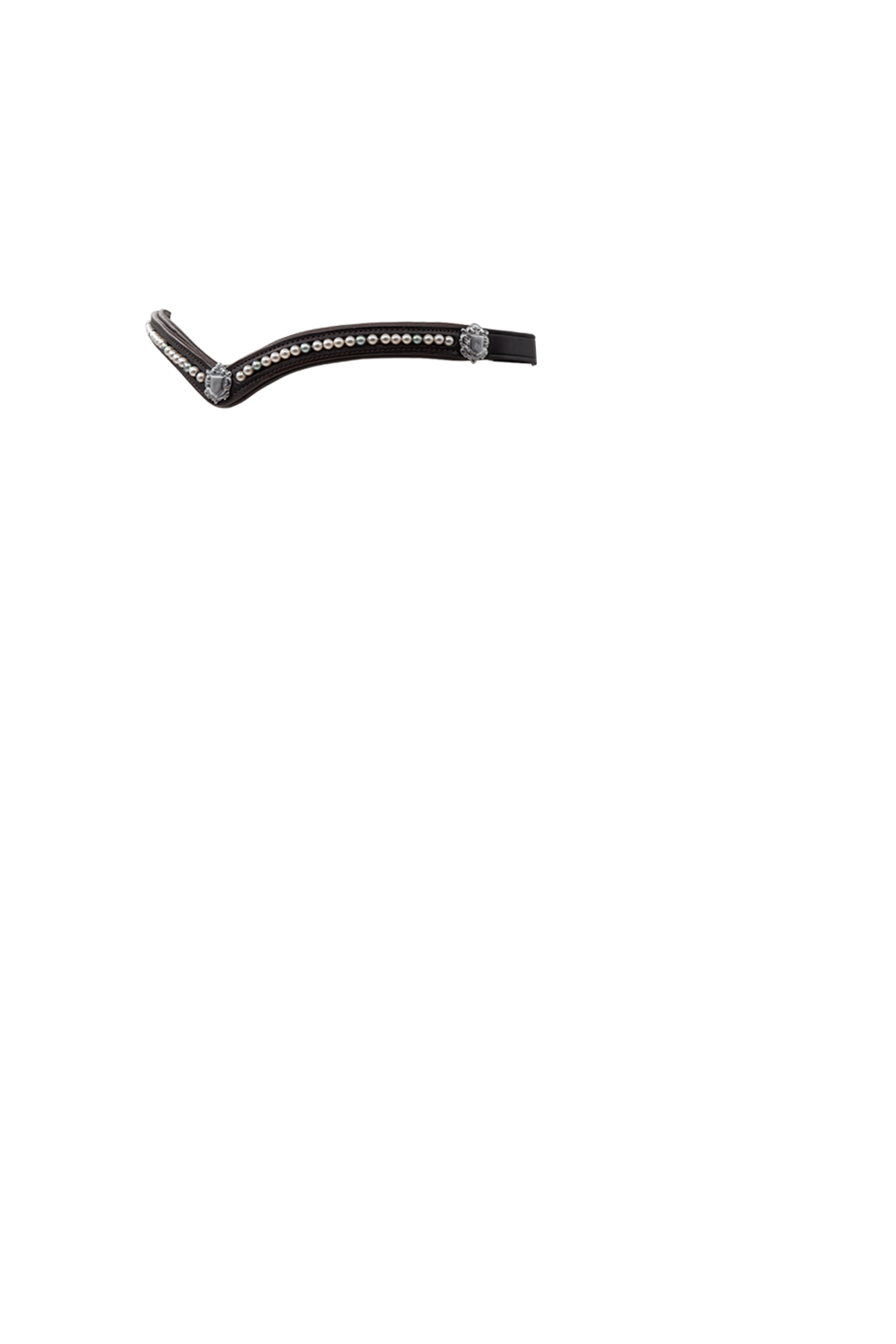 Cream and Grey Pearl with Shields V Gel Browband - Havana