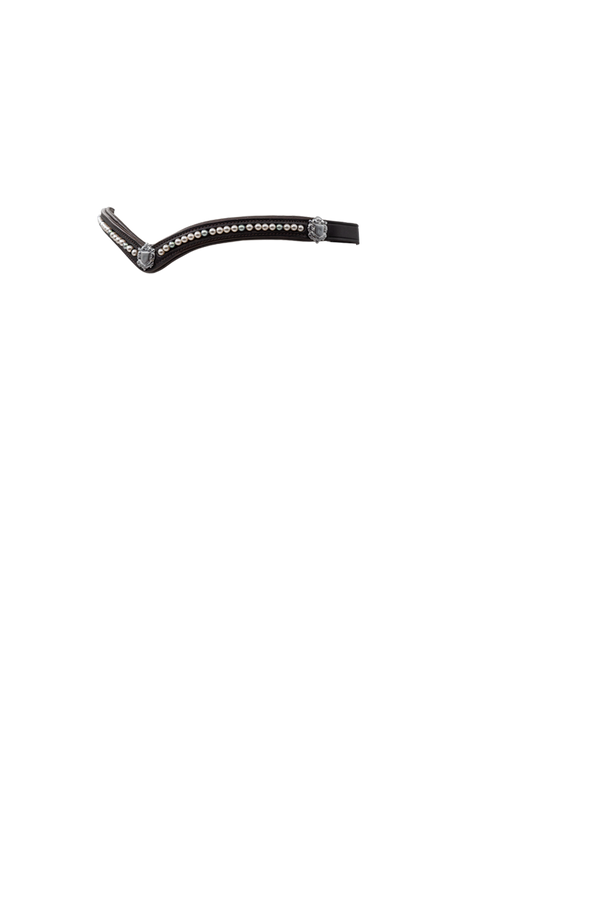 Cream and Grey Pearl with Shields V Gel Browband - Havana