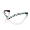 Aquamarine and Clear Crystal Thin V Browband - Havana