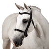 Raised Plain with Silver Pipe Wave Gel Browband - Black