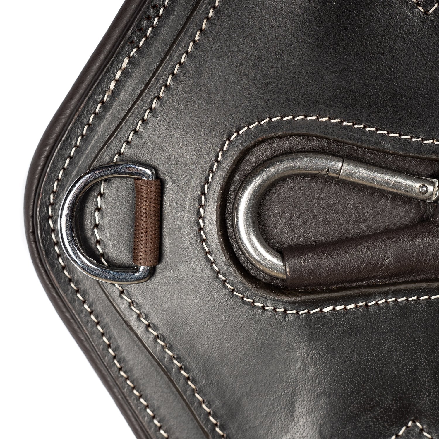 SHORT STUD GIRTH HAVANA - BLUE AND WHITE - Flexible Fit Equestrian LLC