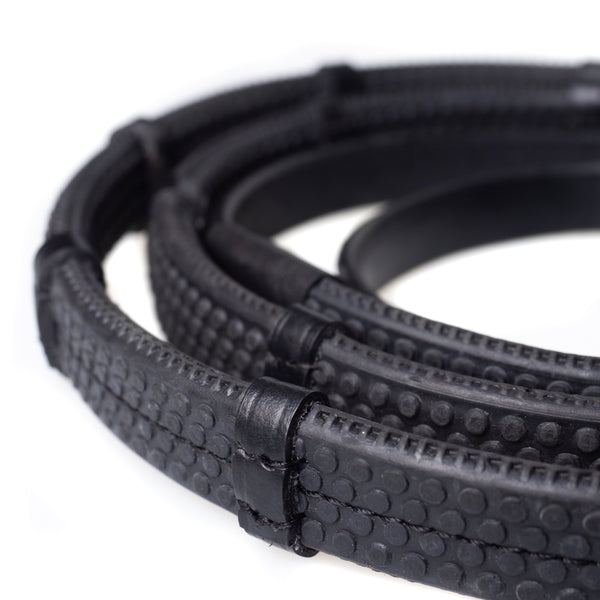 Rubber Grip Reins - Black
