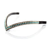 Aquamarine and Clear Crystal Thin V Browband - Havana