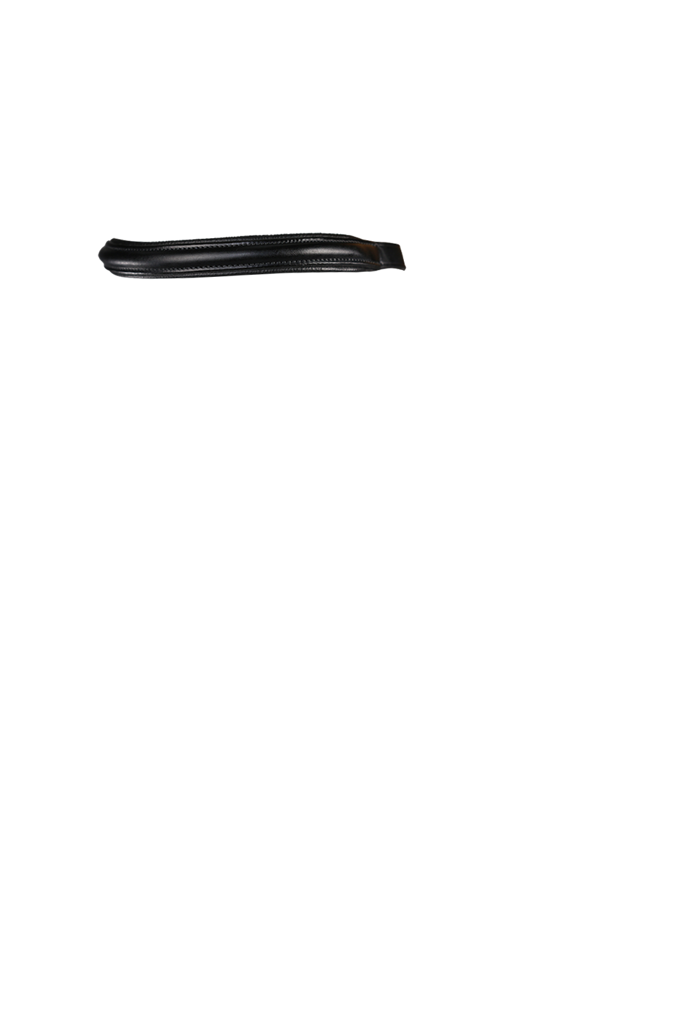 Raised Plain Straight Gel Browband - Black