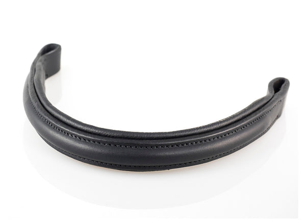 Raised Plain Straight Gel Browband - Black