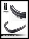 Raised Plain with Silver Pipe Wave Gel Browband - Black