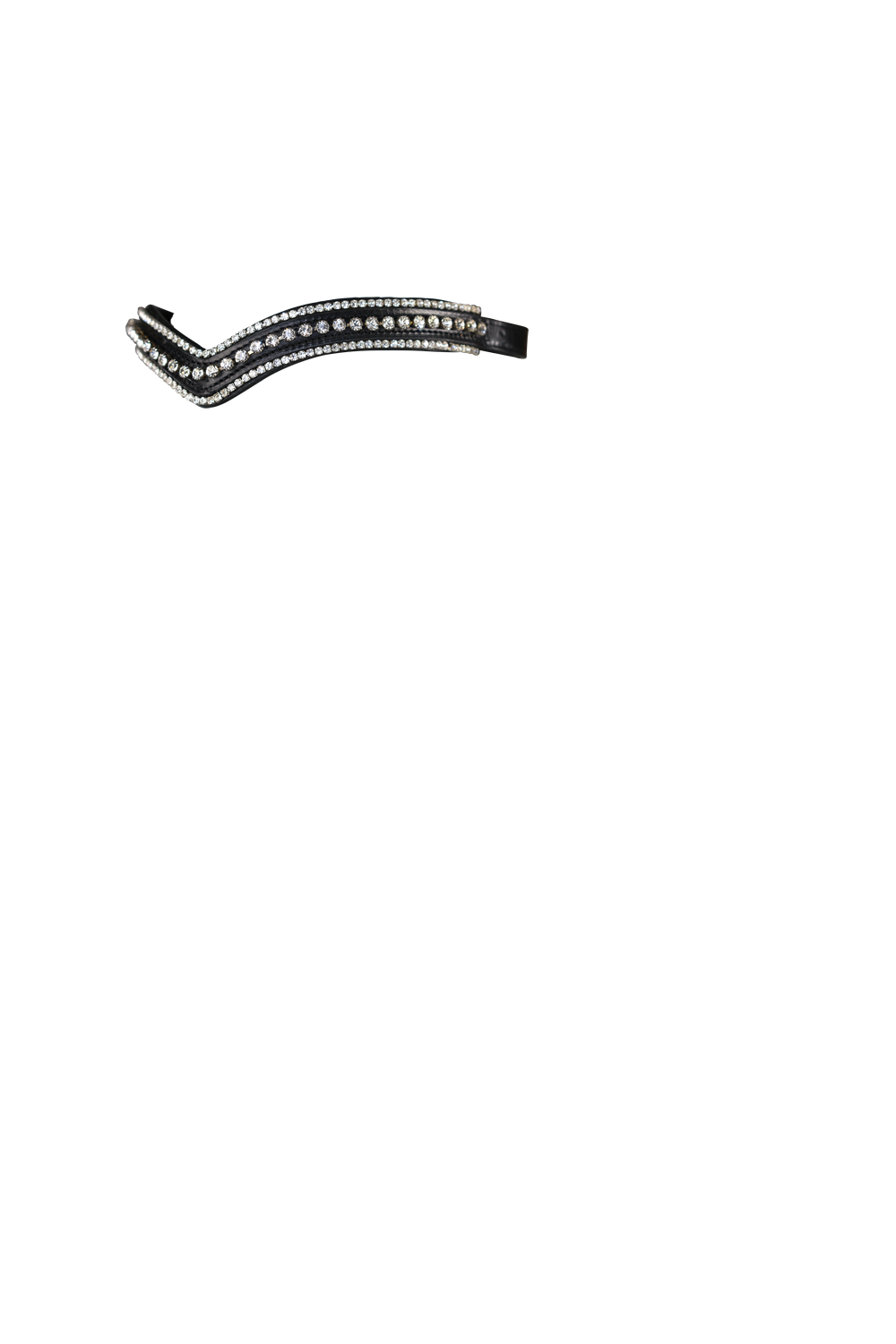 Swarovski Crystal Triple Row V Gel Browband - Black