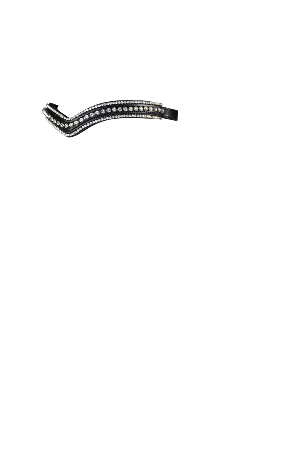 Swarovski Crystal Triple Row V Gel Browband - Black