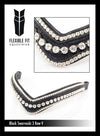 Swarovski Crystal Triple Row V Gel Browband - Black
