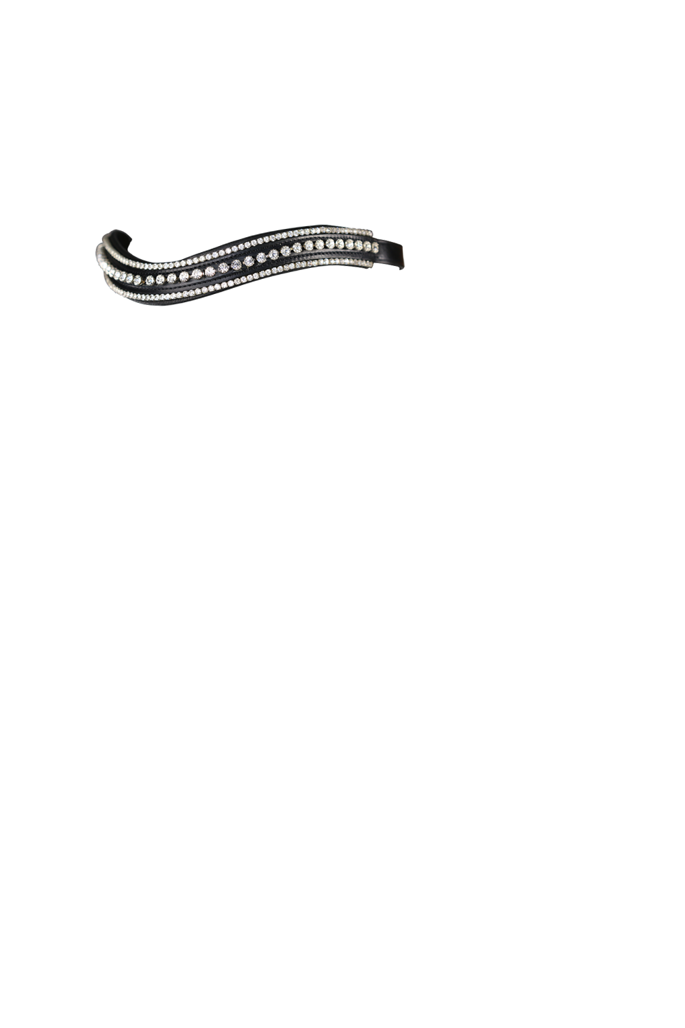 Swarovski Crystal Triple Row Wave Gel Browband - Black