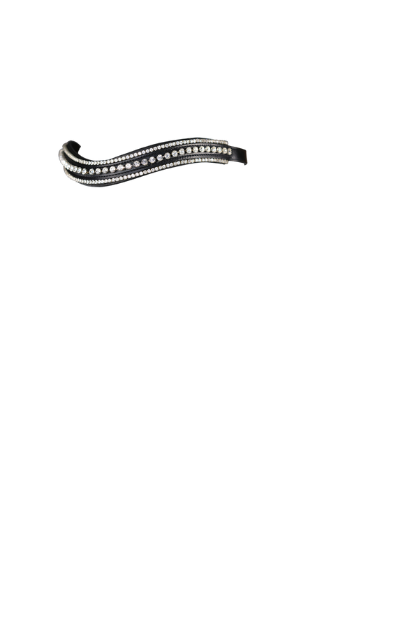 Swarovski Crystal Triple Row Wave Gel Browband - Black