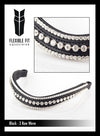 Swarovski Crystal Triple Row Wave Gel Browband - Black