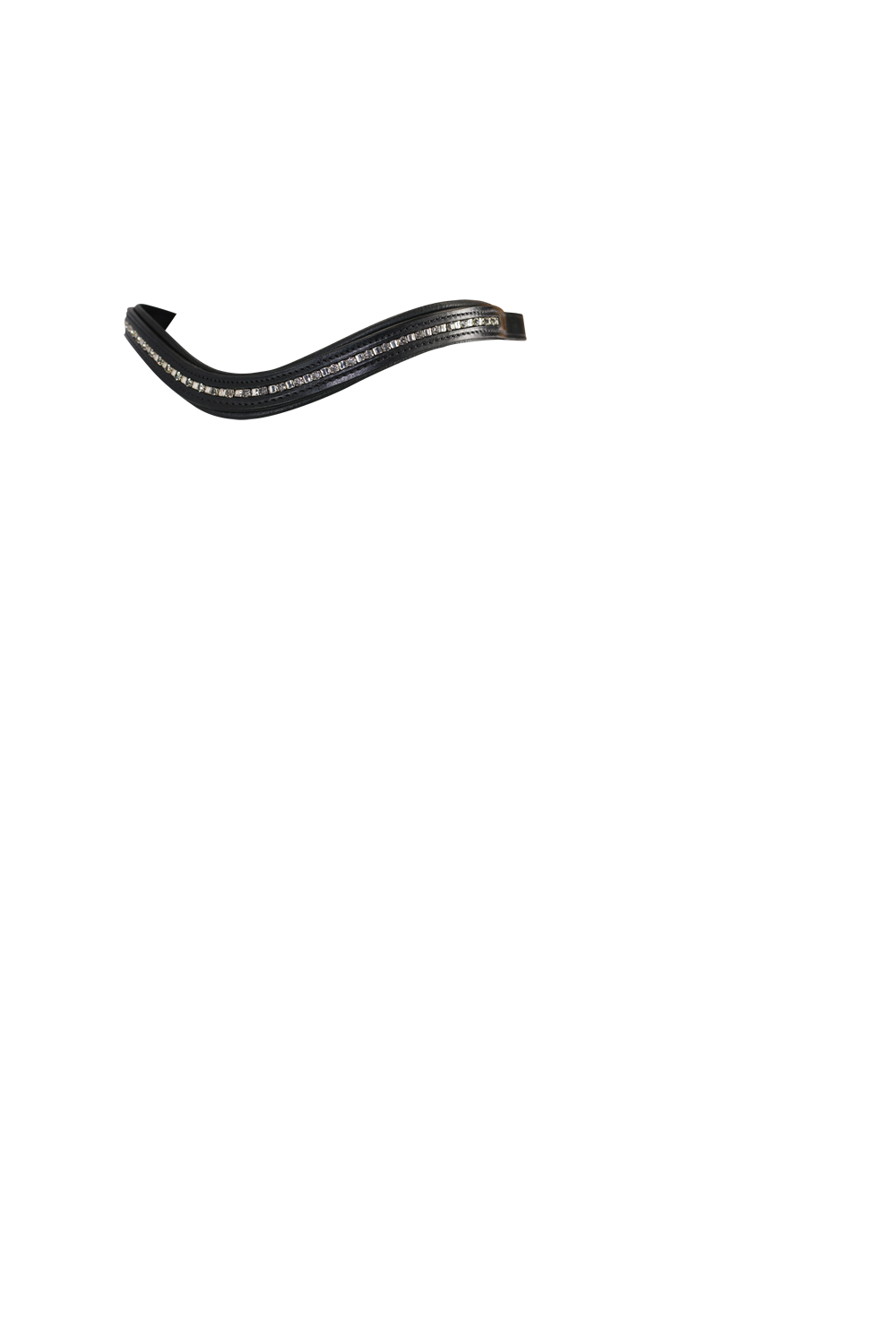 Grey Crystal and Mini Clincher Wave Gel Browband - Black