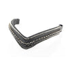SWAROVSKI TRIPLE ROW V BLACK CRYSTAL - BLACK BROWBAND - Flexible Fit Equestrian LLC