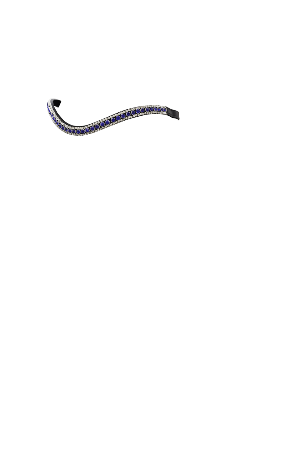 Zephyr Blue Crystal Thin Wave Browband - Black