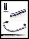 Zephyr Blue Crystal Thin Wave Browband - Black