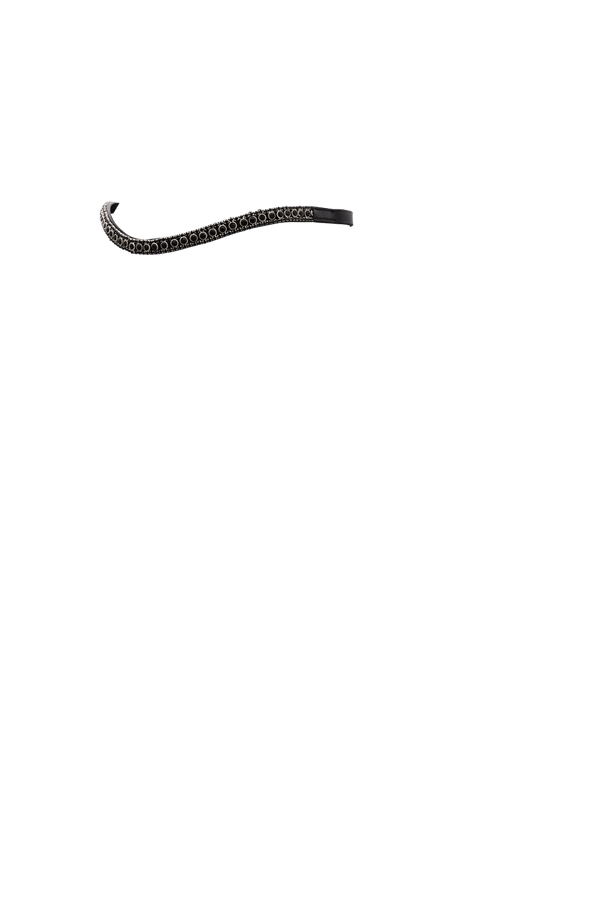 BLACK THIN CRYSTAL WAVE - BLACK BROWBAND - Flexible Fit Equestrian LLC