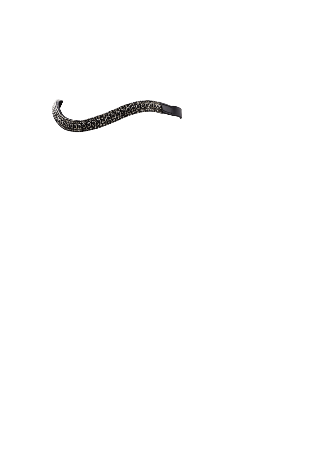 BLACK CRYSTAL PRINCESS WAVE - BLACK BROWBAND - Flexible Fit Equestrian LLC