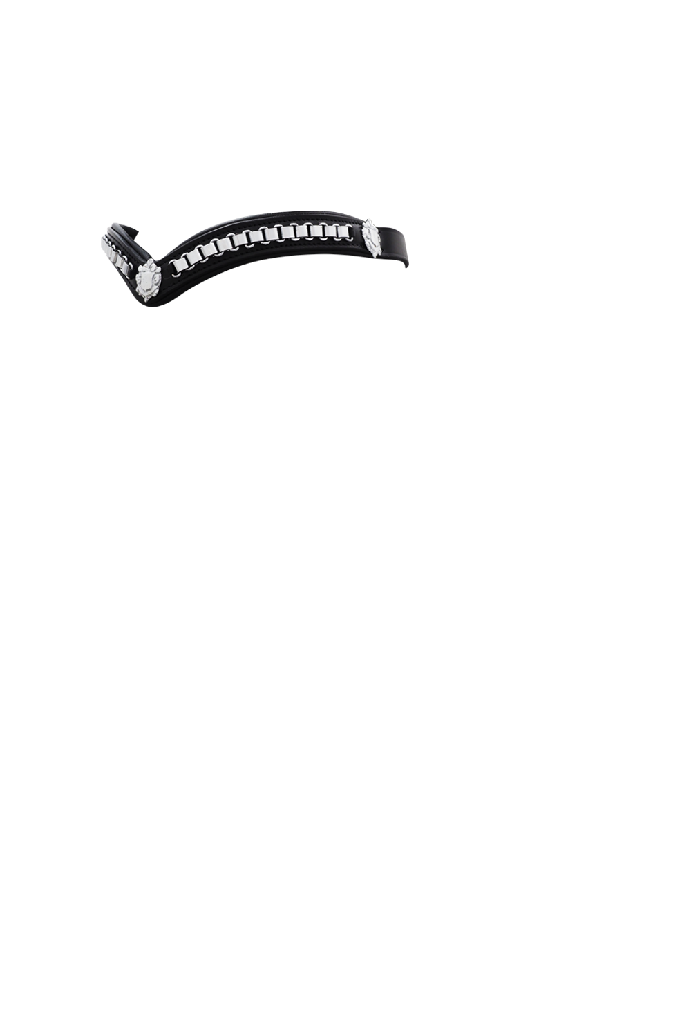 Silver Chain with Shields V Gel Browband - Black