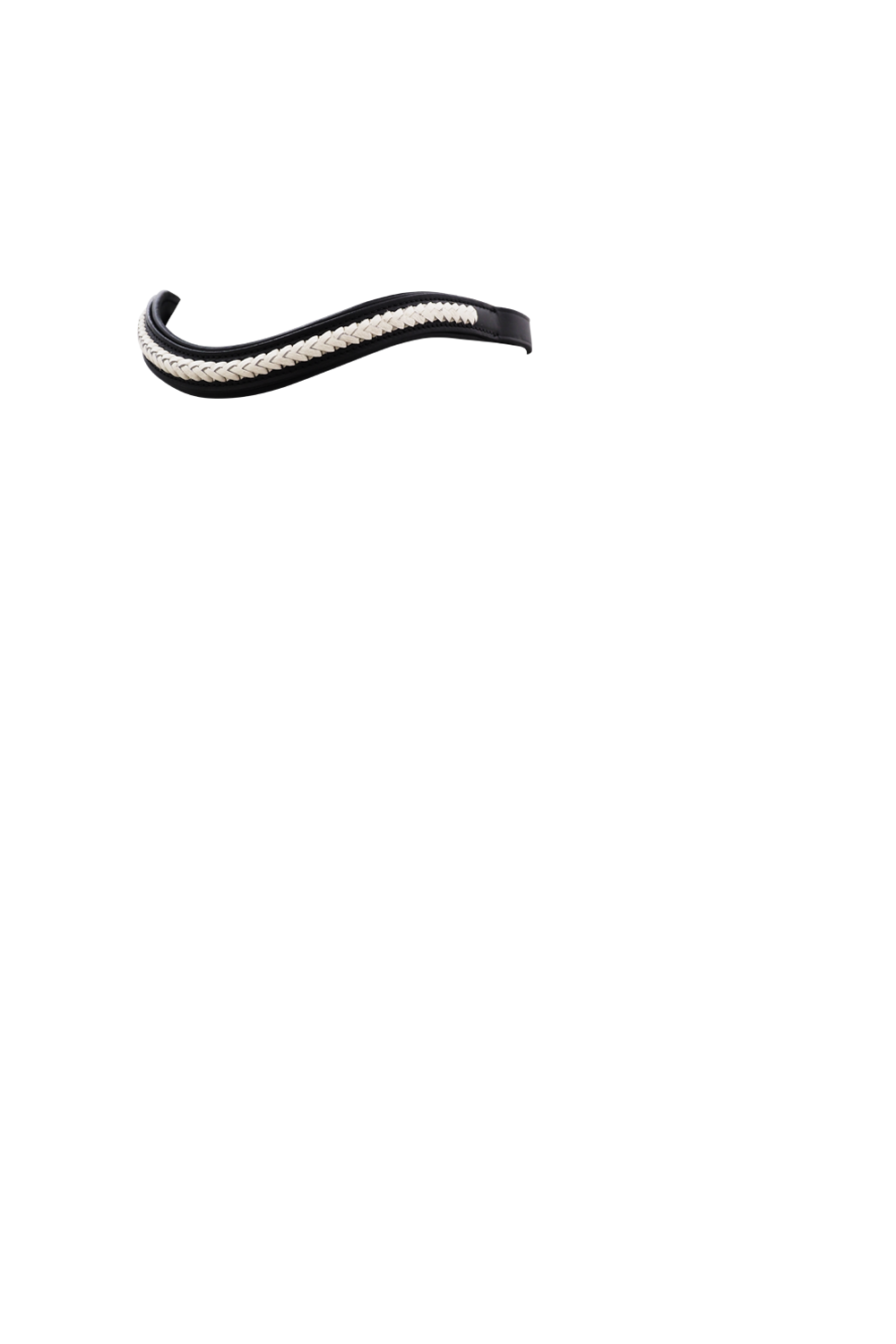 White Braided Wave Gel Browband - Black