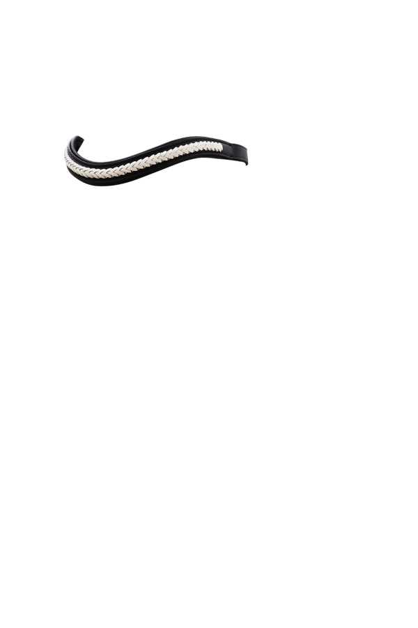 White Braided Wave Gel Browband - Black